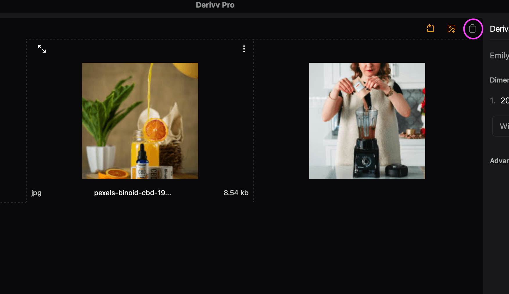 Delete derivative images